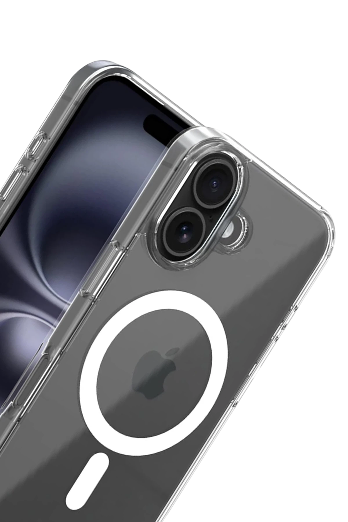 Newface Apple iPhone 16 Combo Sert Şeffaf Magsafe Kapak - Şeffaf