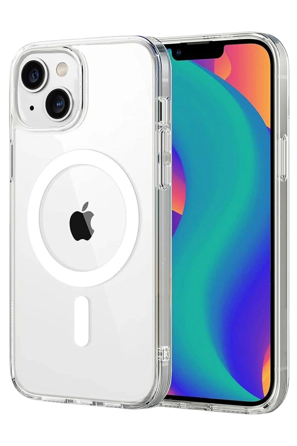 Newface Apple iPhone 15 Combo Sert Şeffaf Magsafe Kapak - Şeffaf