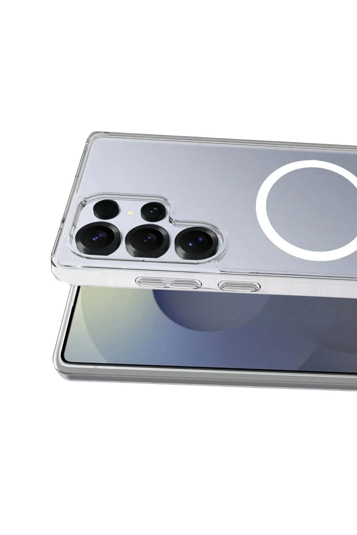 Newface Samsung Galaxy S24 Ultra Combo Sert Şeffaf Magsafe Kapak - Şeffaf — görsel 2