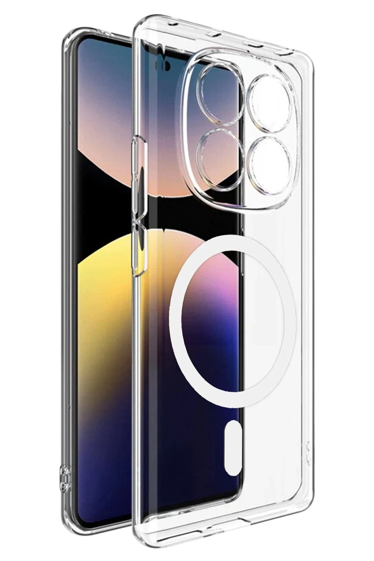 Newface Xiaomi Redmi Note 14 Pro 4G Combo Sert Şeffaf Magsafe Kapak - Şeffaf