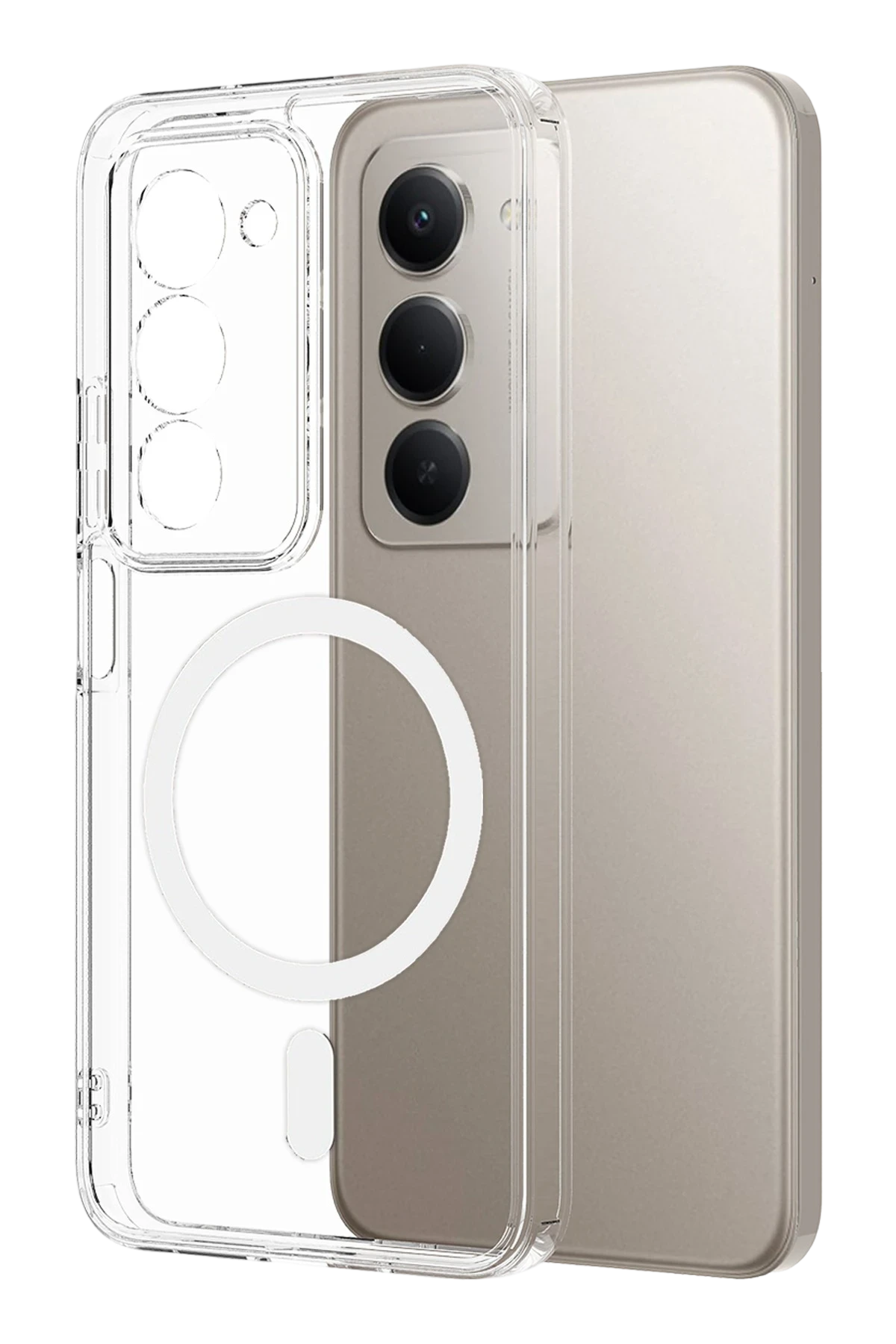 Newface Xiaomi Redmi 15 4G Combo Sert Şeffaf Magsafe Kapak - Şeffaf