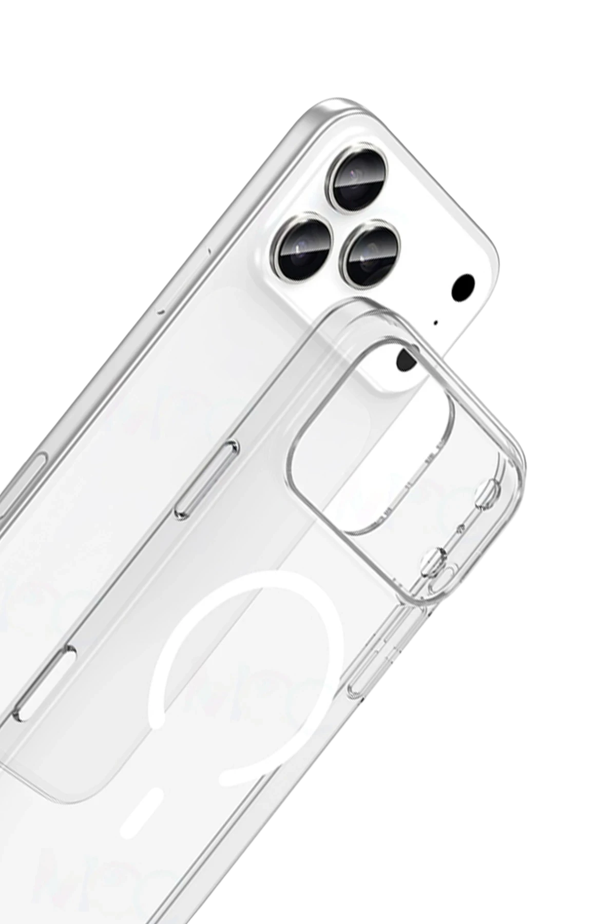 Newface Apple iPhone 17 Pro Max Combo Sert Şeffaf Magsafe Kapak - Şeffaf