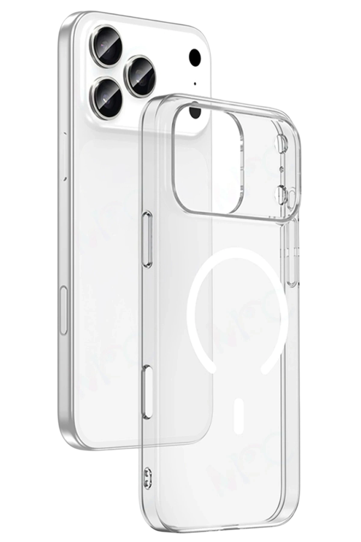 Newface Apple iPhone 17 Pro Combo Sert Şeffaf Magsafe Kapak - Şeffaf