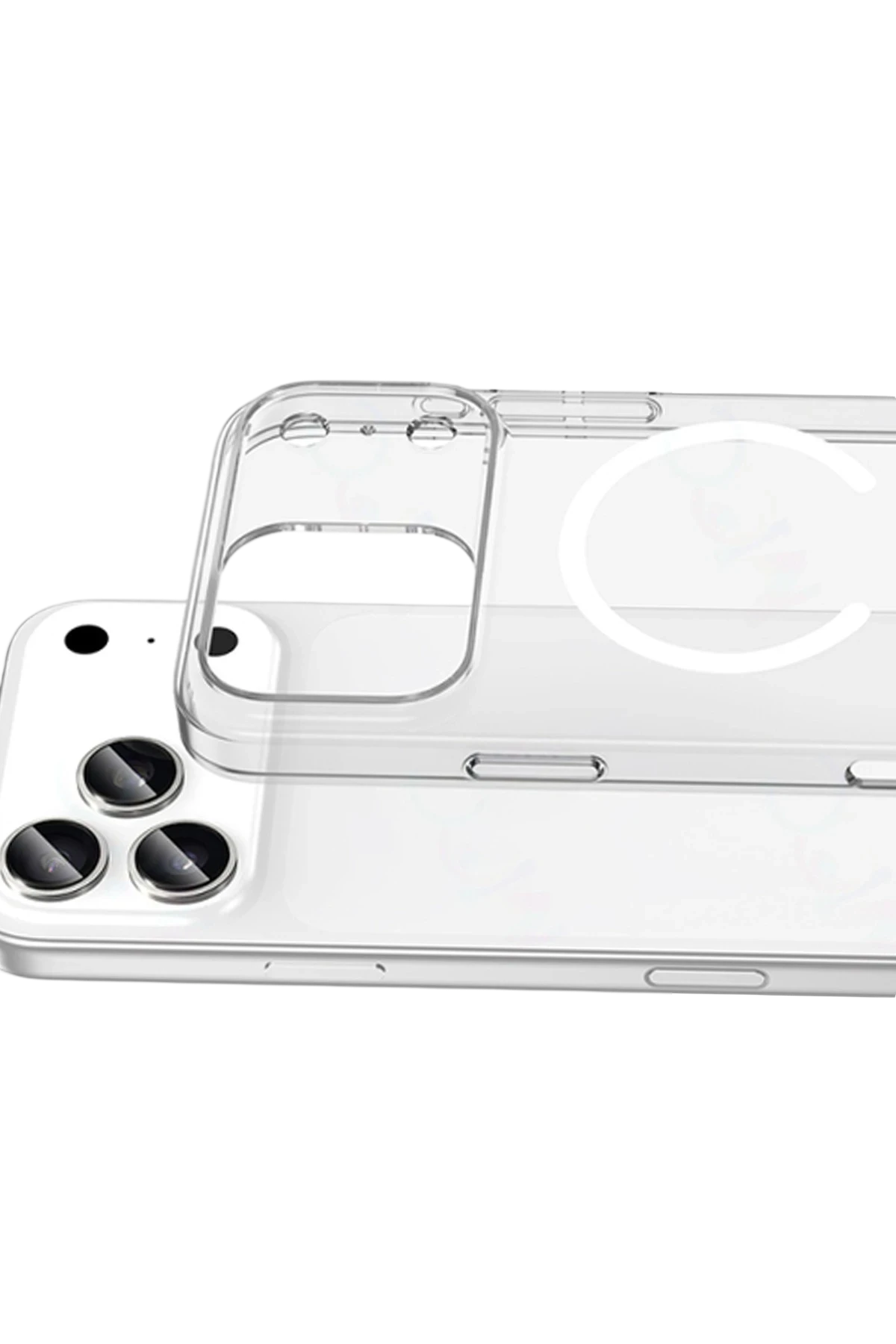 Newface Apple iPhone 17 Pro Combo Sert Şeffaf Magsafe Kapak - Şeffaf