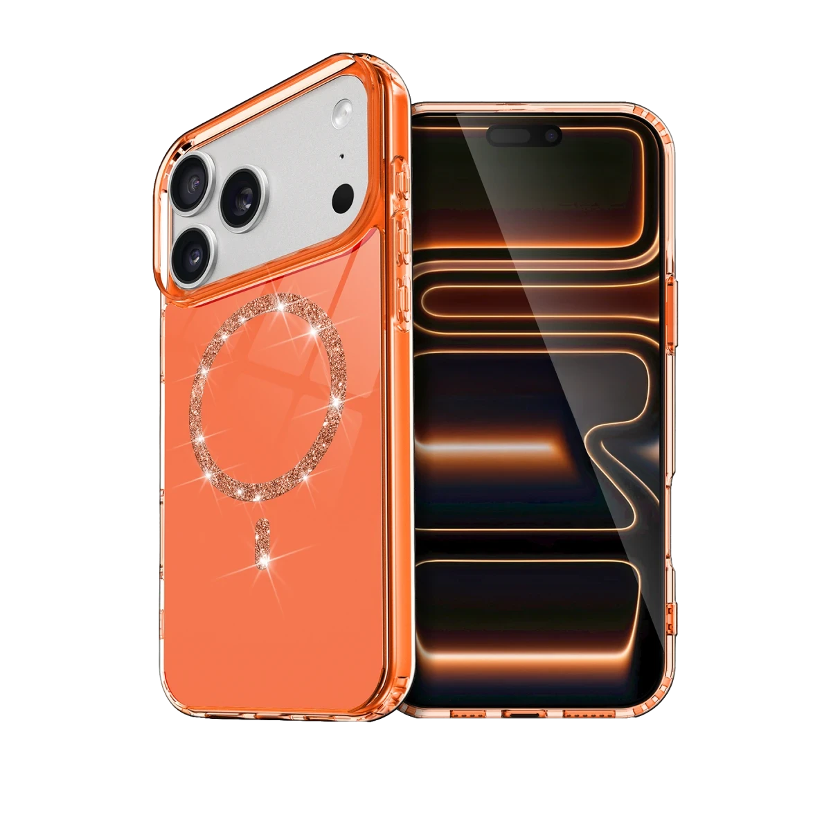 Apple iPhone 17 Pro Max Live Diamond Magsafe Kapak - Turuncu