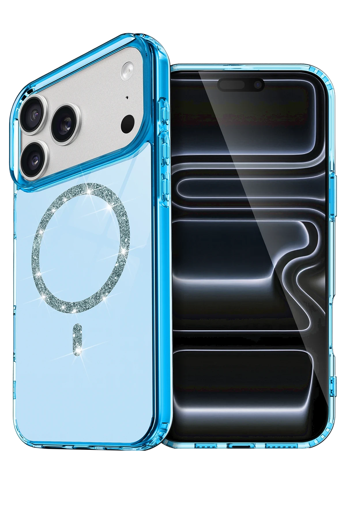 Newface Apple iPhone 17 Pro Max Live Diamond Magsafe Kapak - Mavi