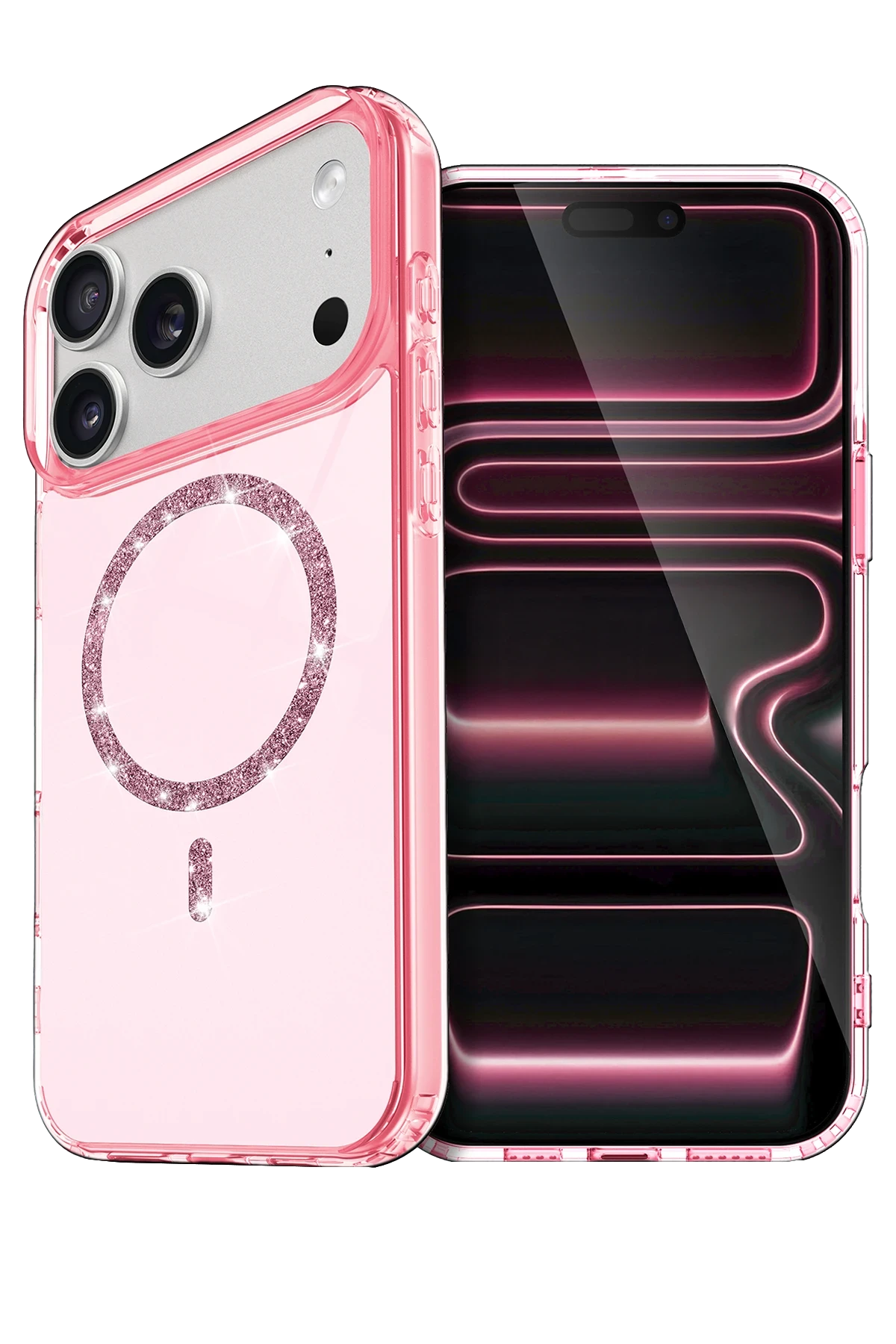 Newface Apple iPhone 17 Pro Max Live Diamond Magsafe Kapak - Pembe
