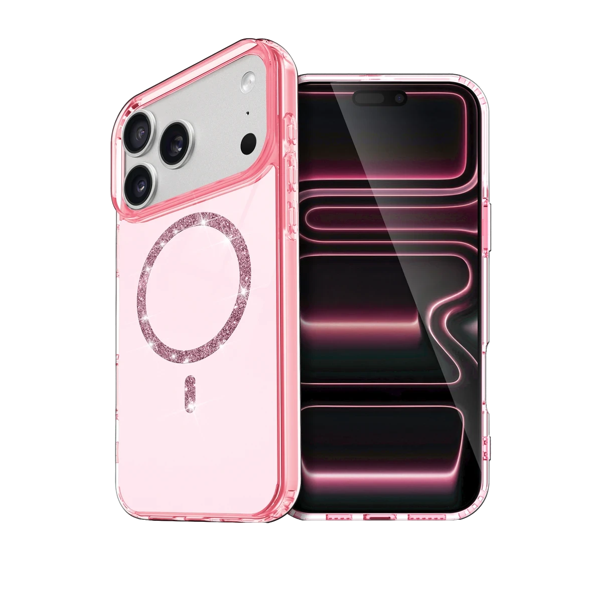 Newface Apple iPhone 17 Pro Max Live Diamond Magsafe Kapak - Pembe