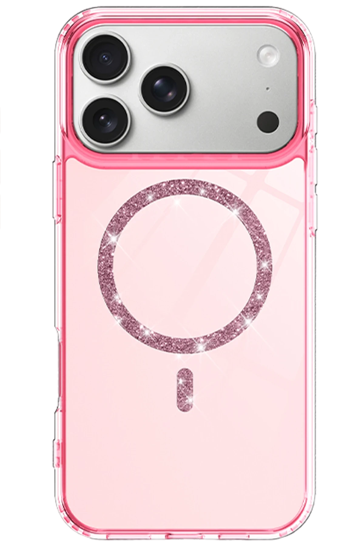 Newface Apple iPhone 17 Pro Max Live Diamond Magsafe Kapak - Pembe