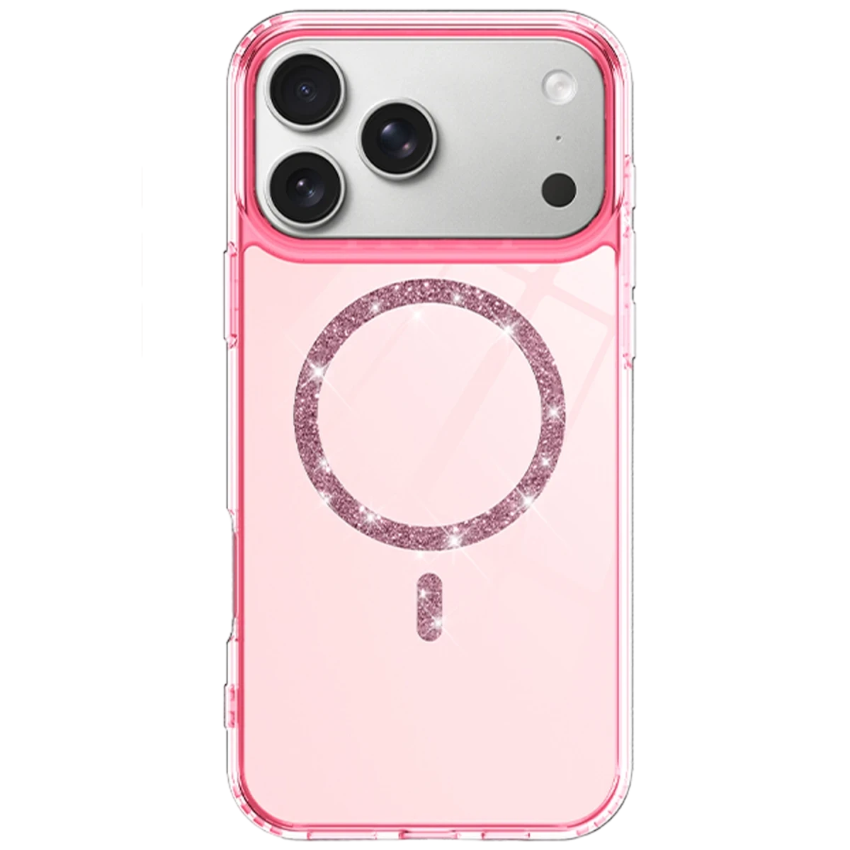 Newface Apple iPhone 17 Pro Max Live Diamond Magsafe Kapak - Pembe