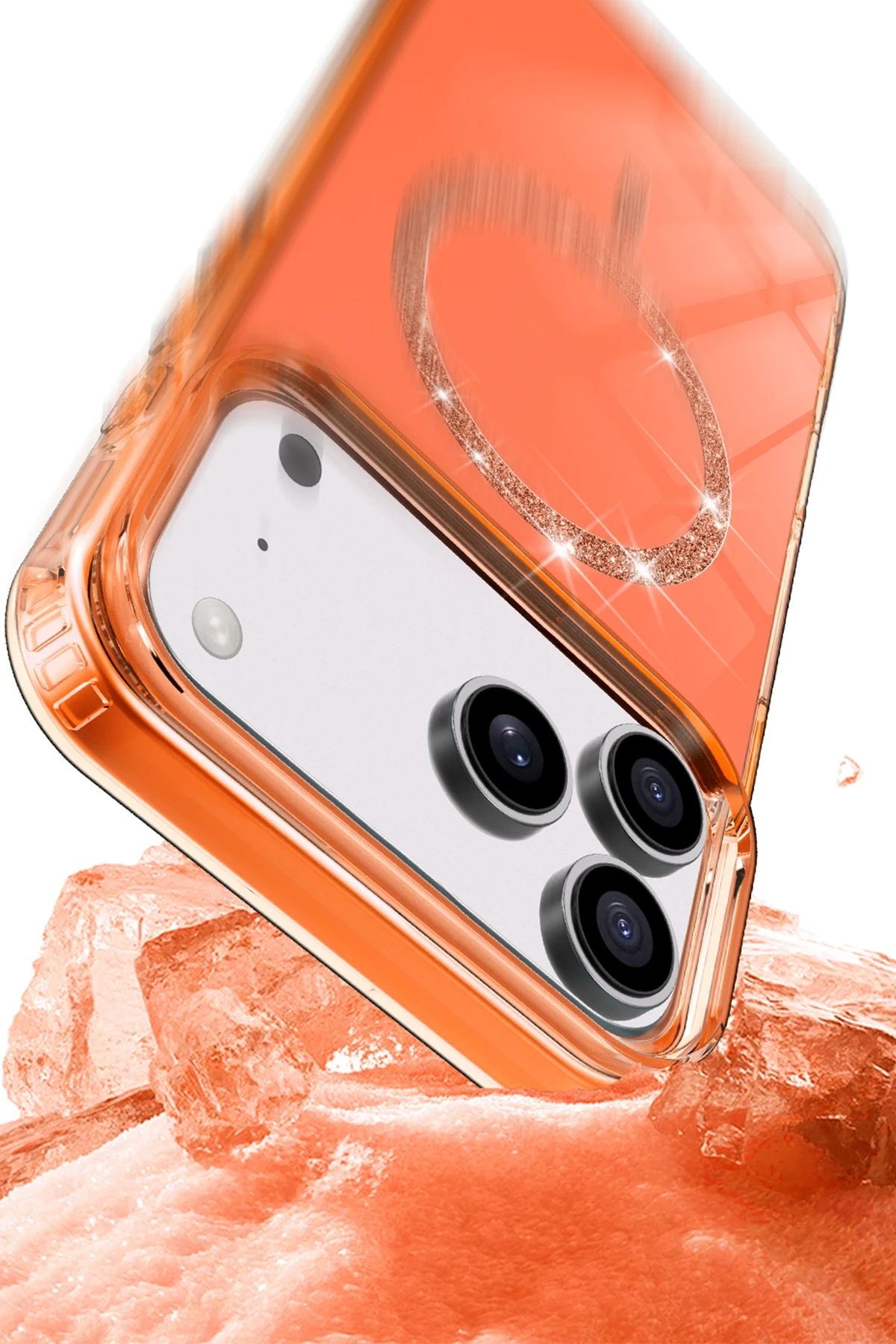Newface Apple iPhone 17 Pro Max Live Diamond Magsafe Kapak - Pembe