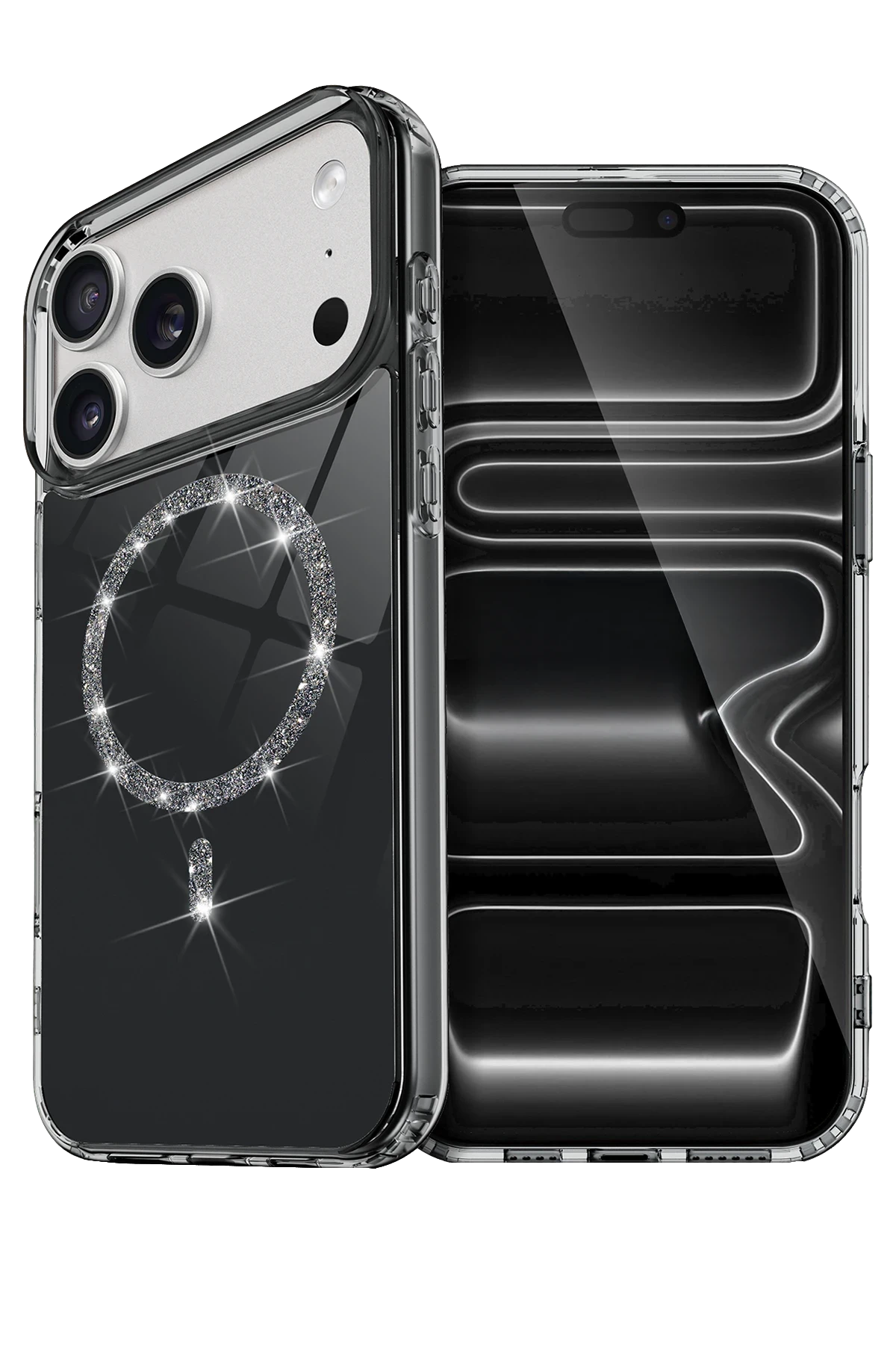 Newface Apple iPhone 17 Pro Max Live Diamond Magsafe Kapak - Siyah