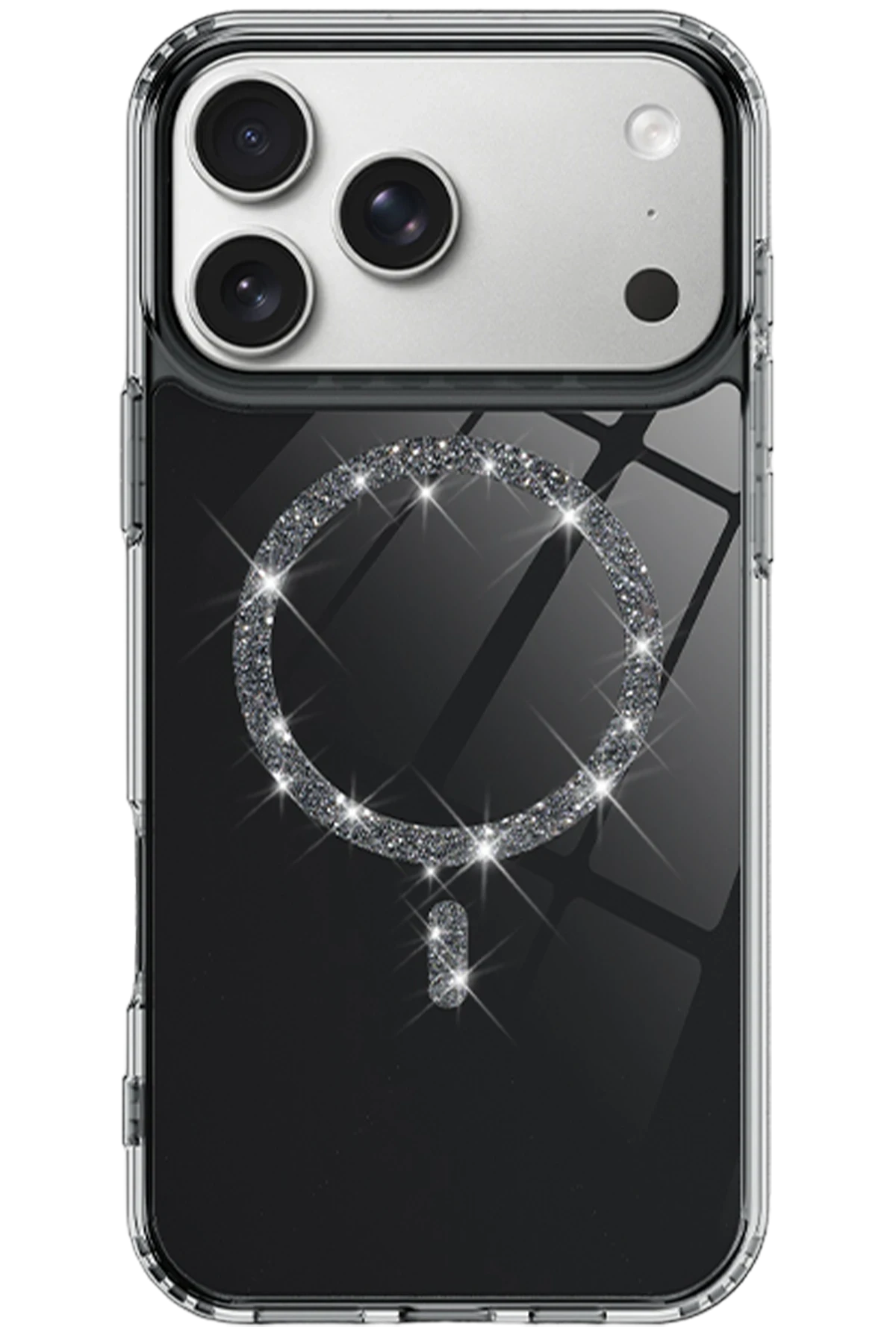 Newface Apple iPhone 17 Pro Max Live Diamond Magsafe Kapak - Siyah