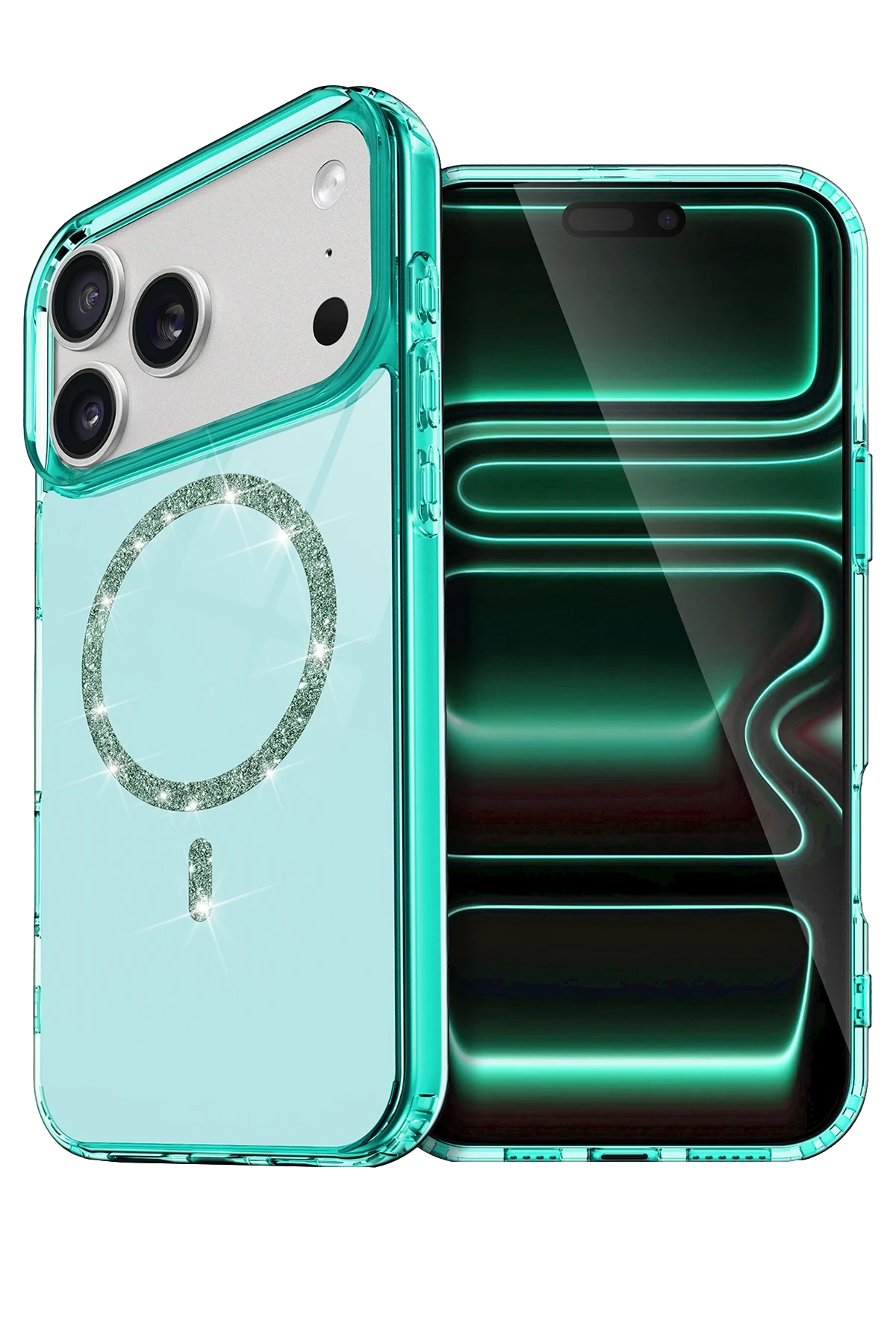 Newface Apple iPhone 17 Pro Max Live Diamond Magsafe Kapak - Yeşil