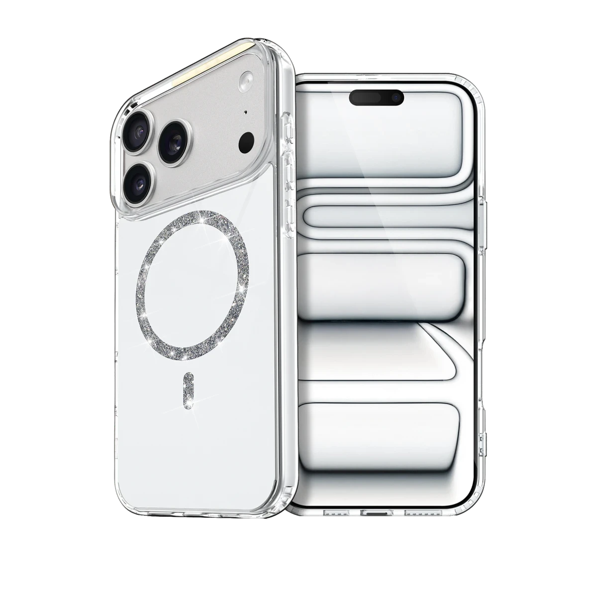 Newface Apple iPhone 17 Pro Live Diamond Magsafe Kapak - Şeffaf