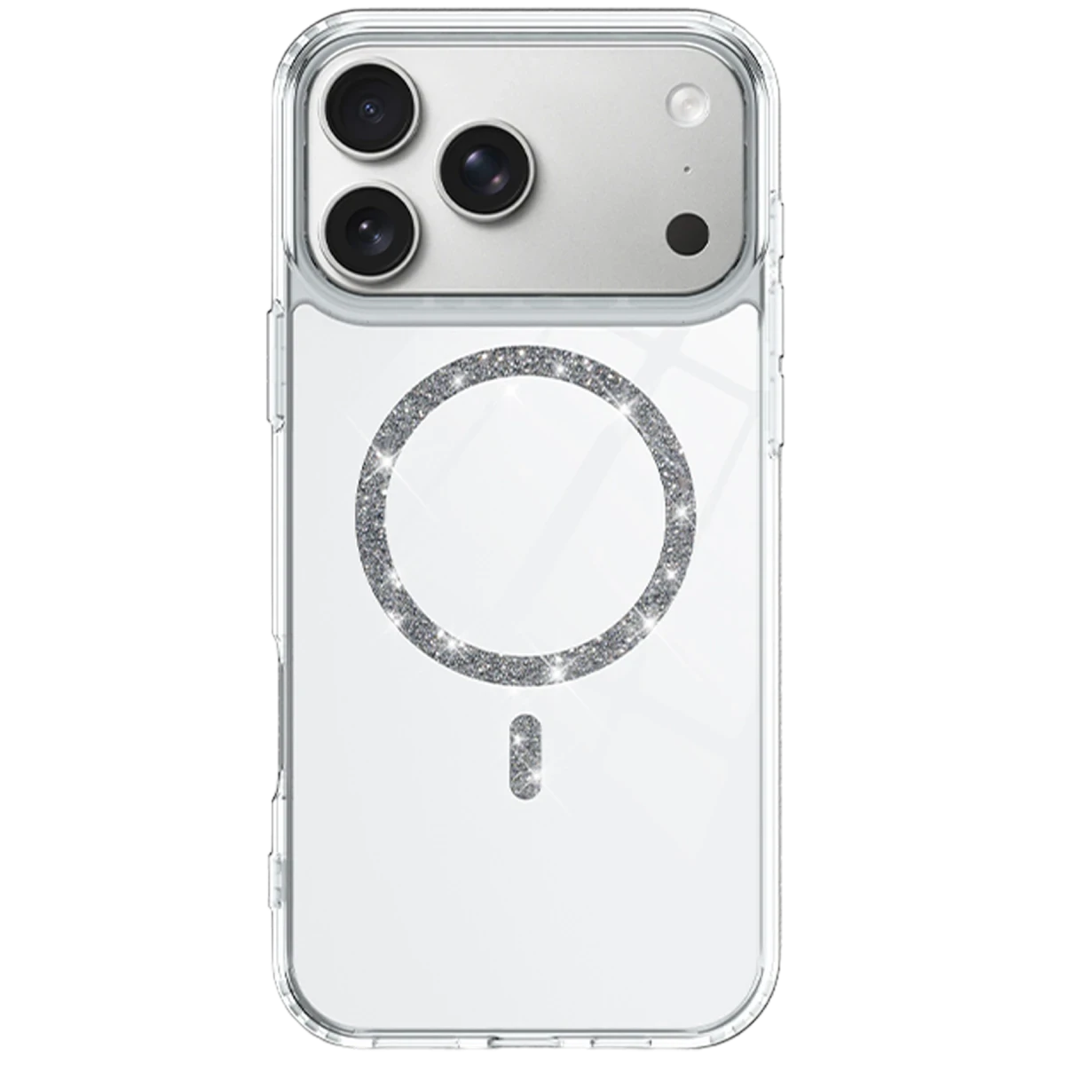 Newface Apple iPhone 17 Pro Live Diamond Magsafe Kapak - Şeffaf