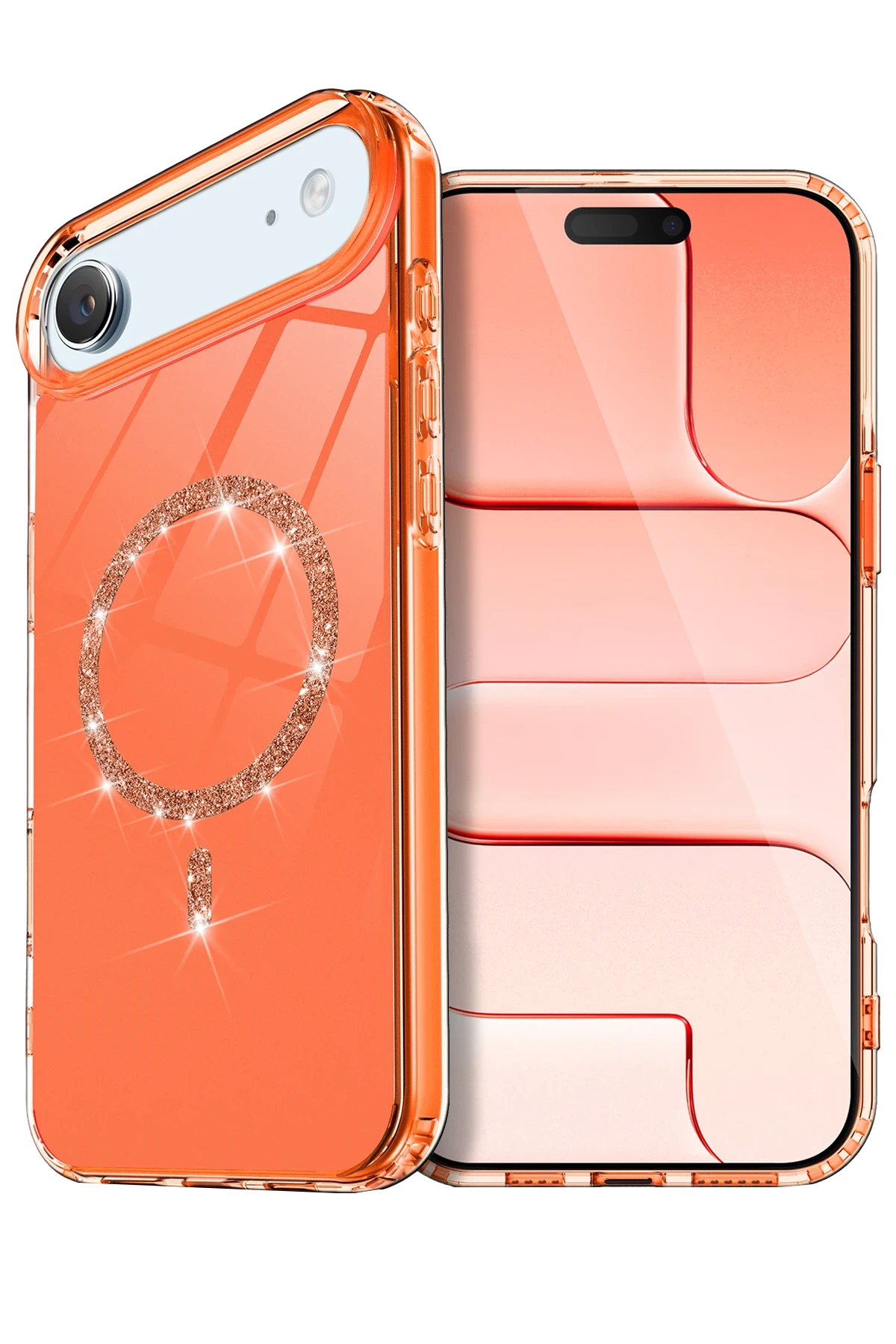 Newface Apple iPhone 17 Air Live Diamond Magsafe Kapak - Turuncu