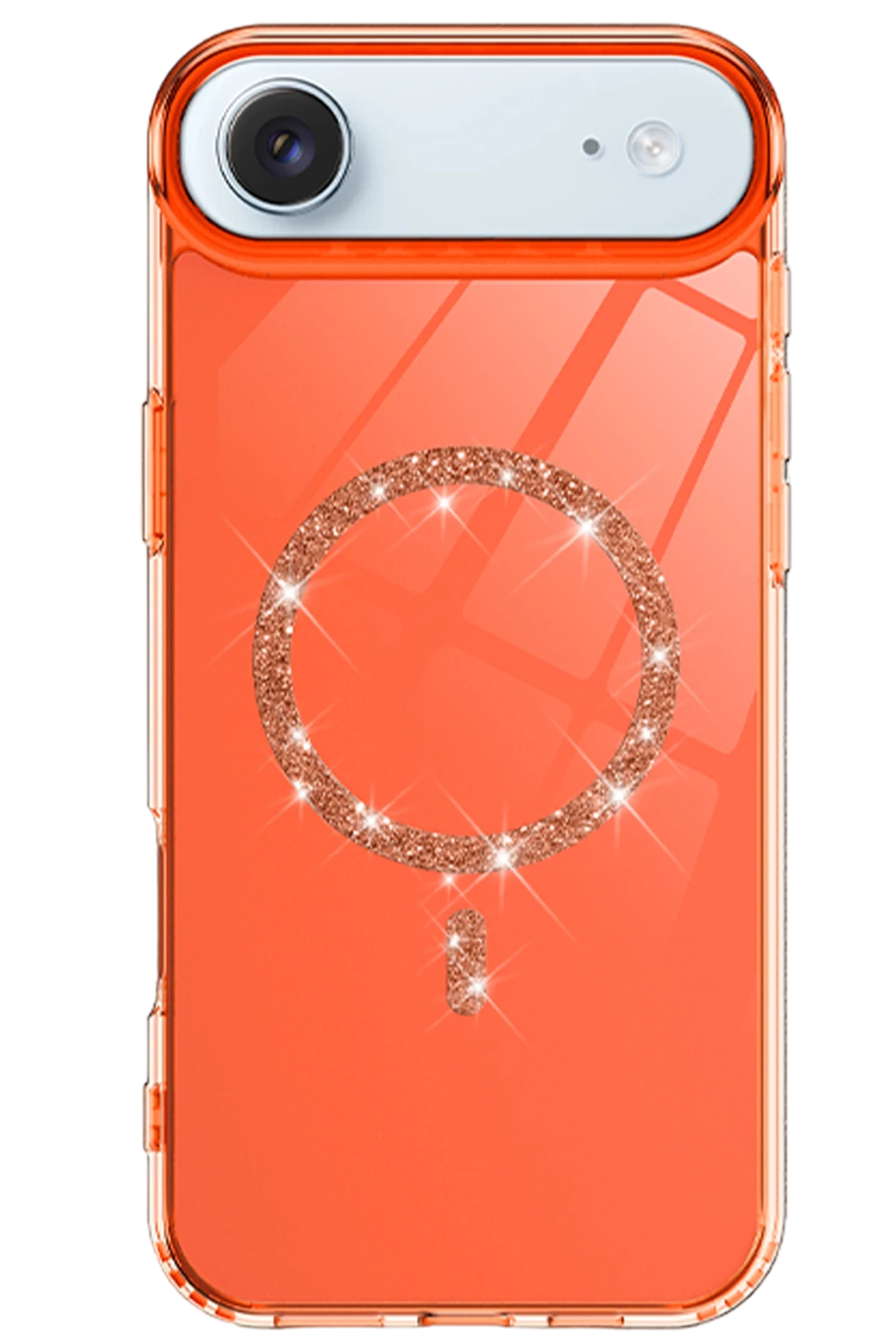 Newface Apple iPhone 17 Air Live Diamond Magsafe Kapak - Turuncu