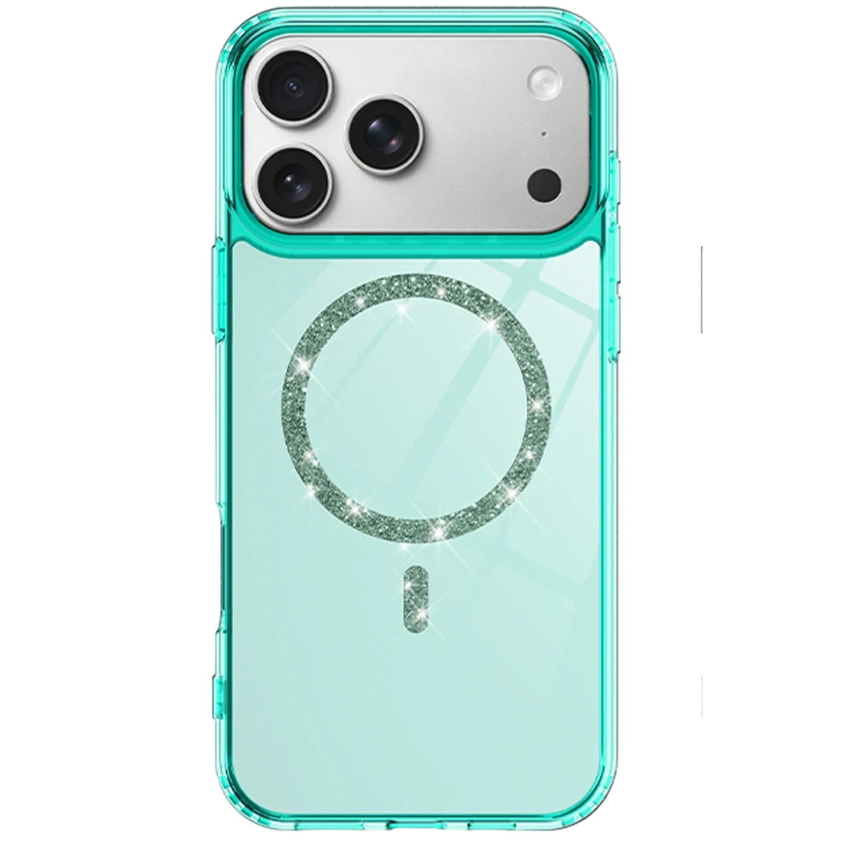 Newface Apple iPhone 17 Pro Live Diamond Magsafe Kapak - Yeşil