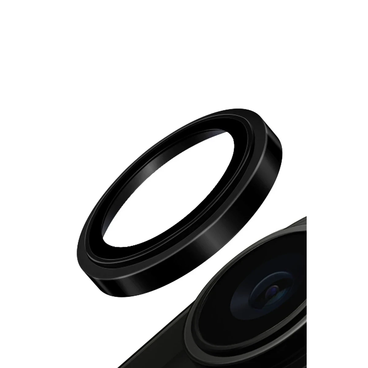 Uniq Apple iPhone 15 Pro Optix Çelik Çerçeveli Sapphire Kamera Lens Koruyucu - Siyah