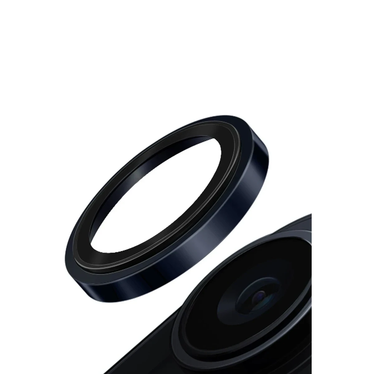 Uniq Apple iPhone 15 Pro Optix Çelik Çerçeveli Sapphire Kamera Lens Koruyucu - Lacivert