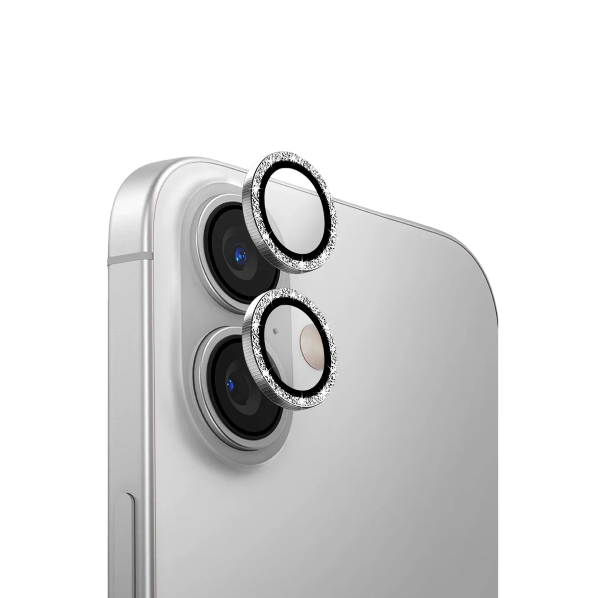 Uniq Apple iPhone 16 Optix Simli Alüminyum Kamera Koruyucu - Beyaz