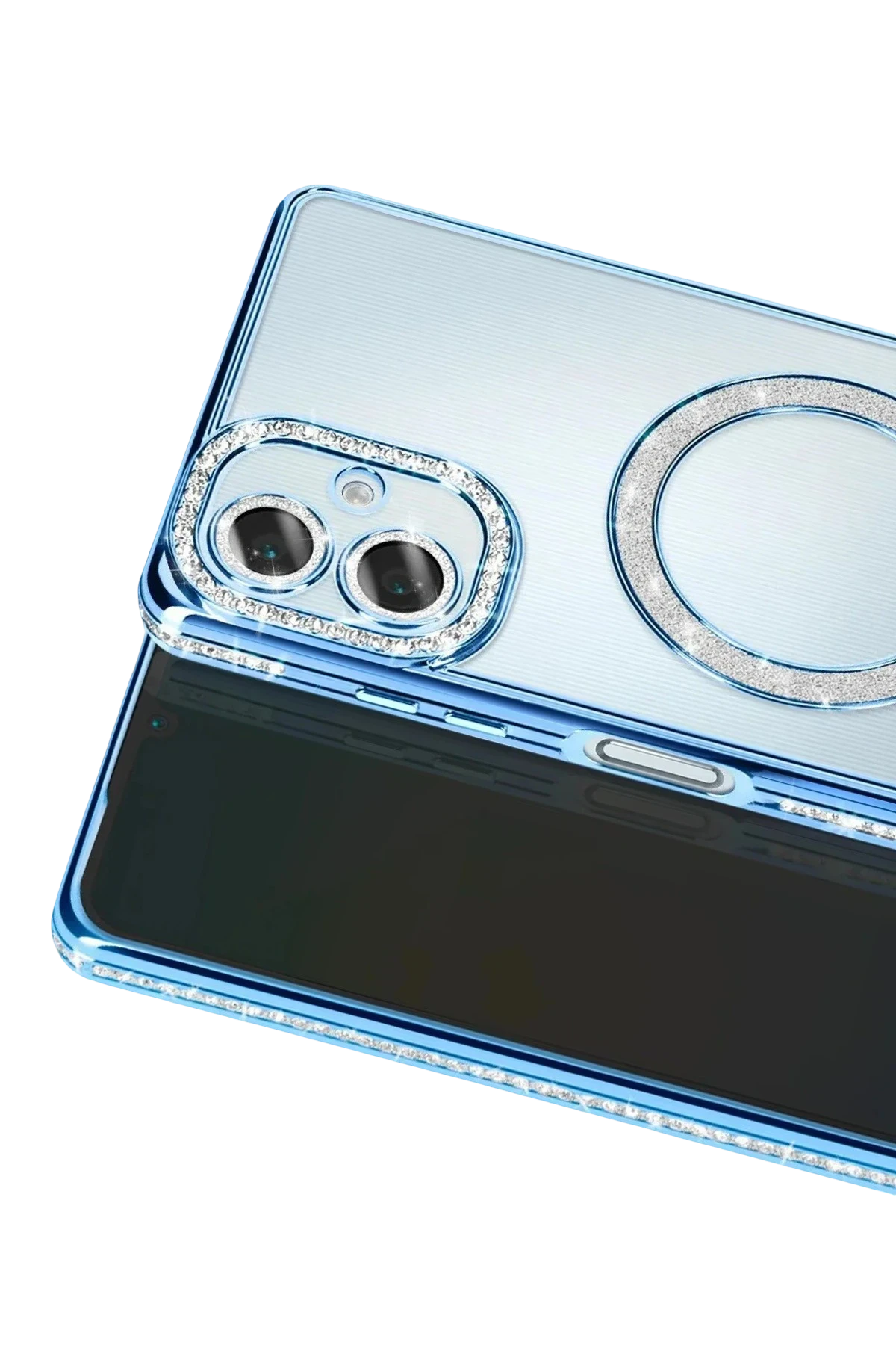Newface Samsung Galaxy A07 4G Joke Simli Magneticsafe Kılıf - Mavi
