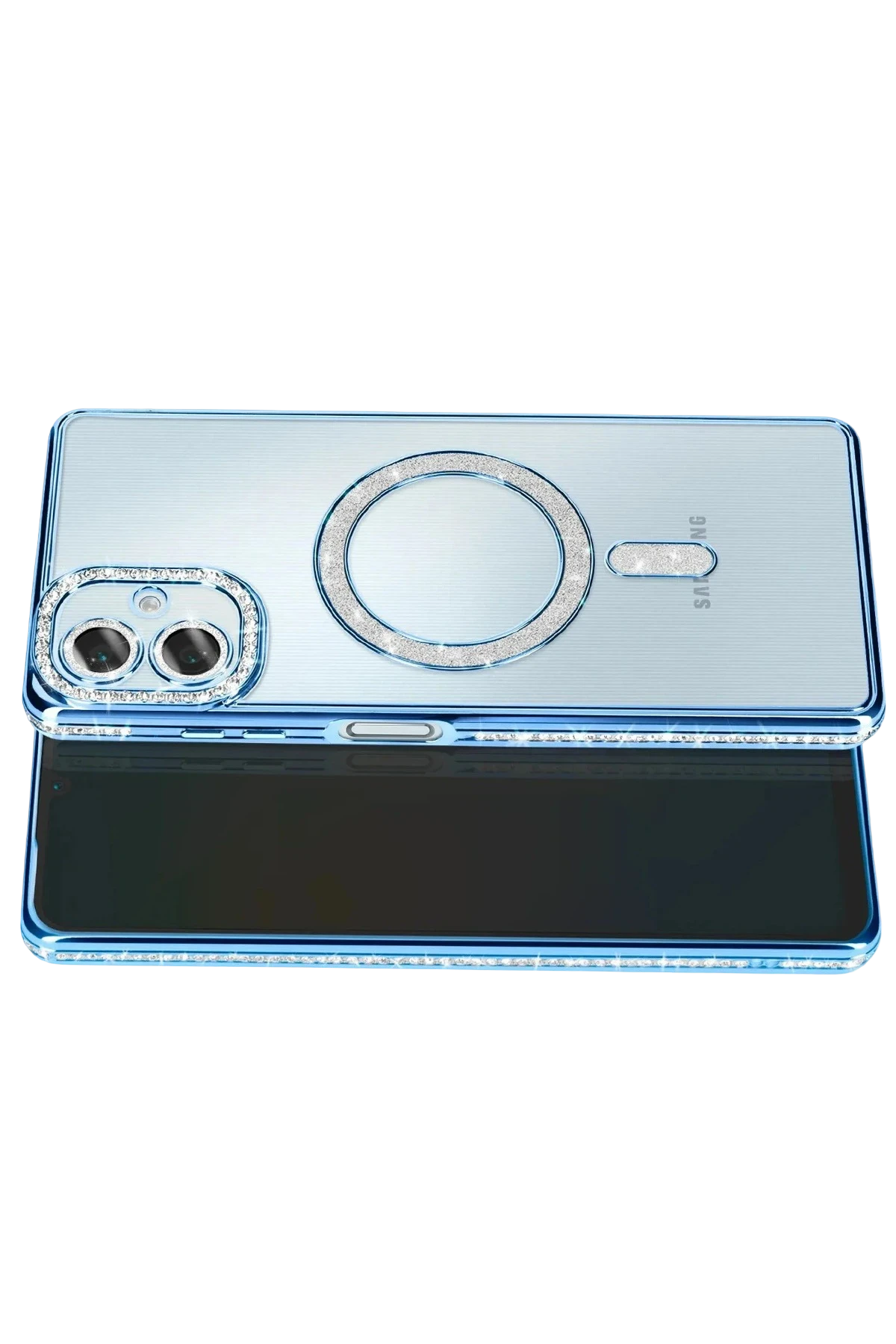 Newface Samsung Galaxy A07 4G Joke Simli Magneticsafe Kılıf - Mavi
