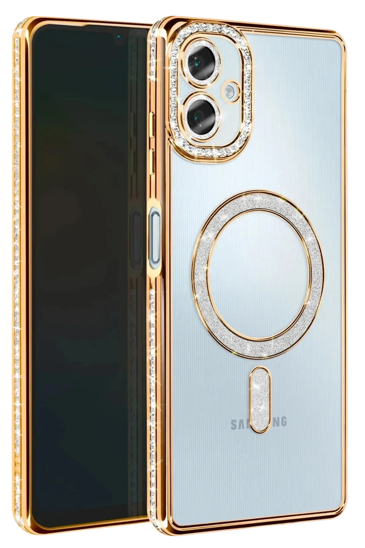 Newface Samsung Galaxy A07 4G Joke Simli Magneticsafe Kılıf - Gold