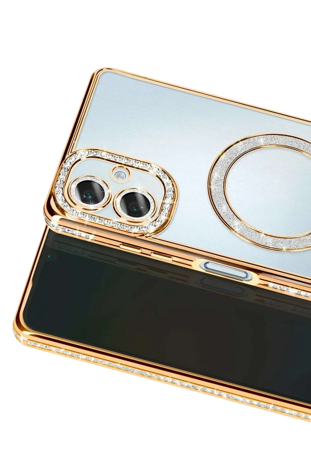 Newface Samsung Galaxy A07 4G Joke Simli Magneticsafe Kılıf - Gold