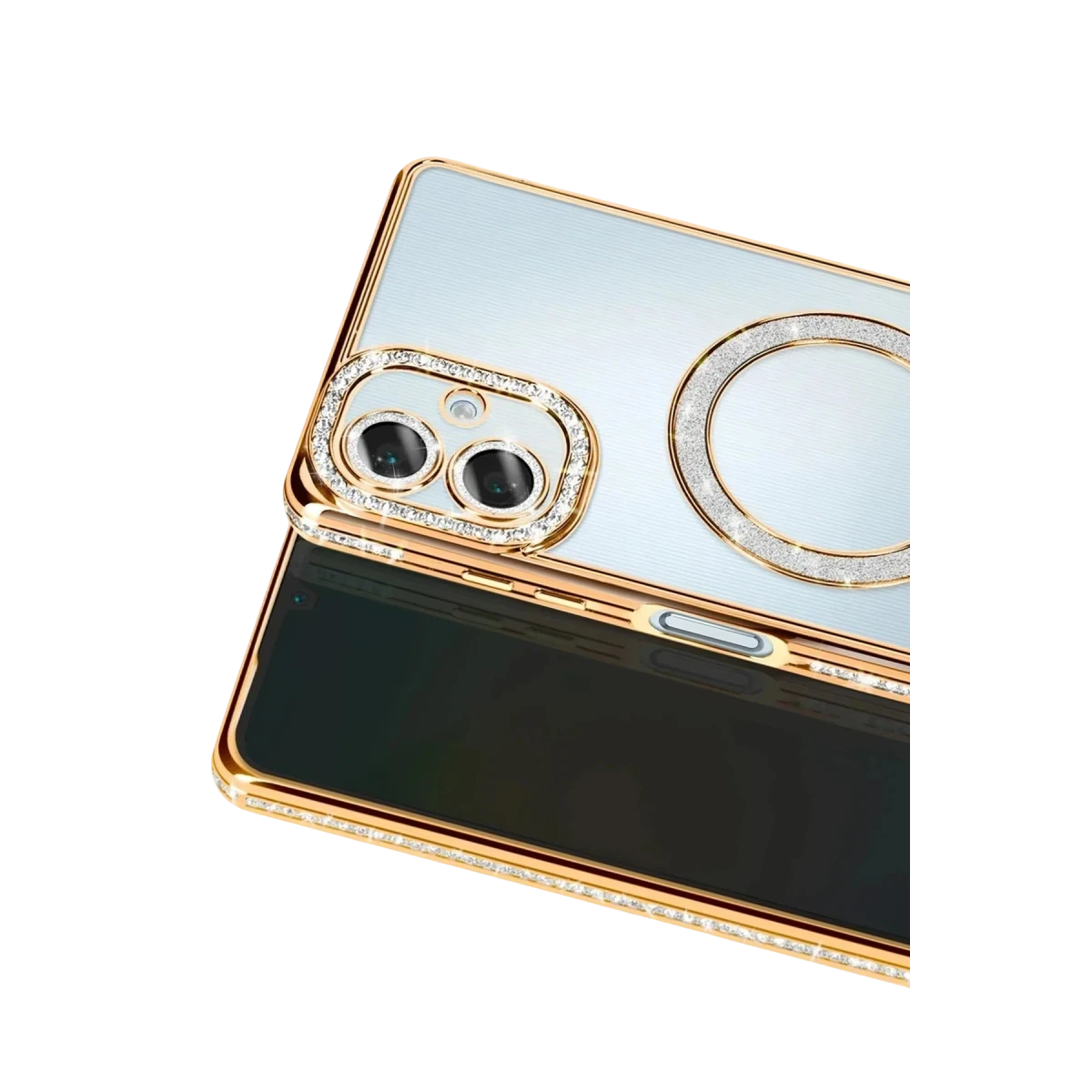 Newface Samsung Galaxy A07 4G Joke Simli Magneticsafe Kılıf - Gold