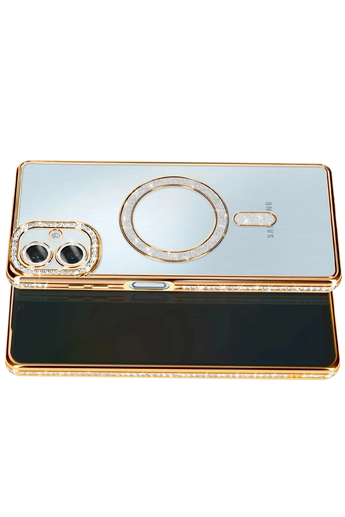 Newface Samsung Galaxy A07 4G Joke Simli Magneticsafe Kılıf - Gold
