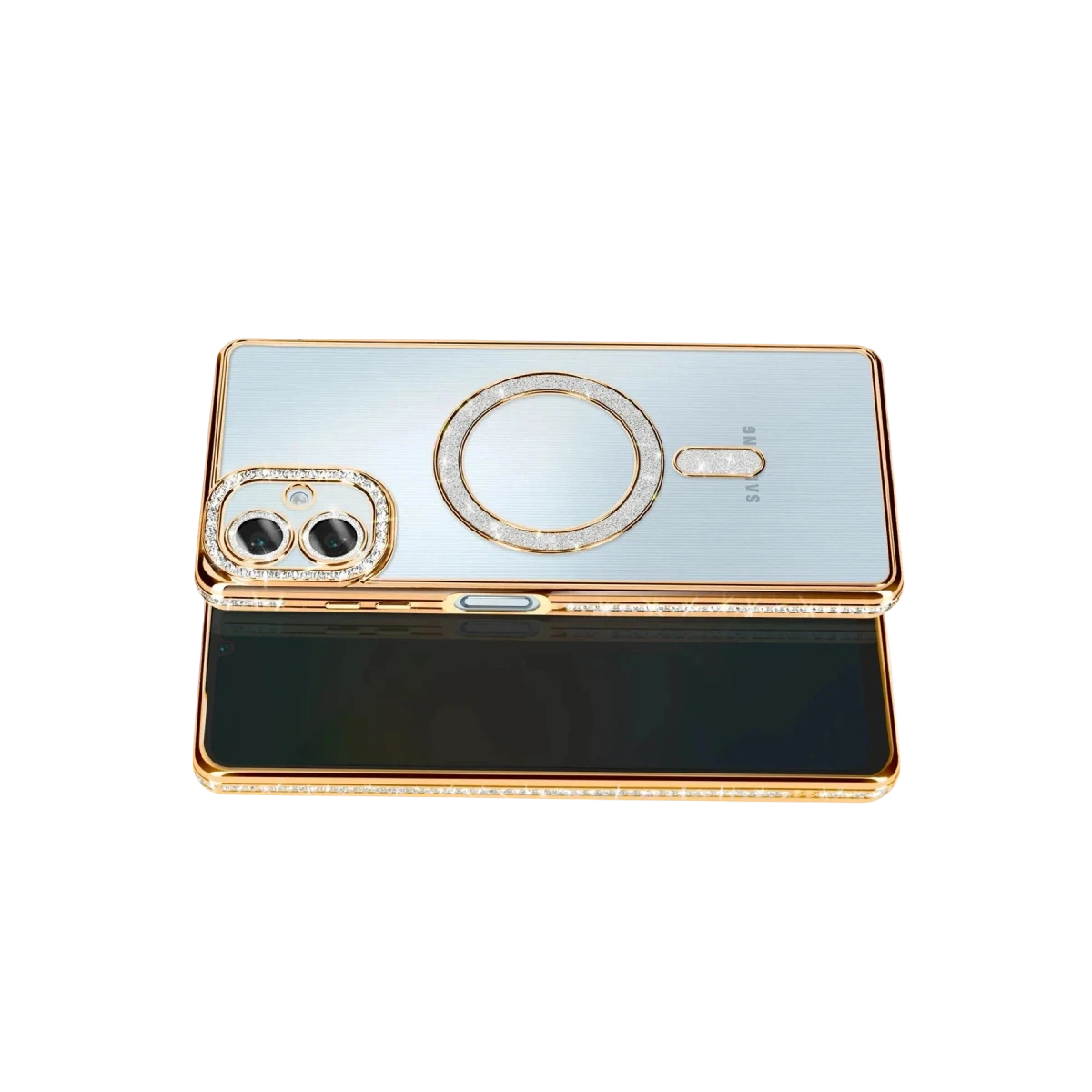 Newface Samsung Galaxy A07 4G Joke Simli Magneticsafe Kılıf - Gold