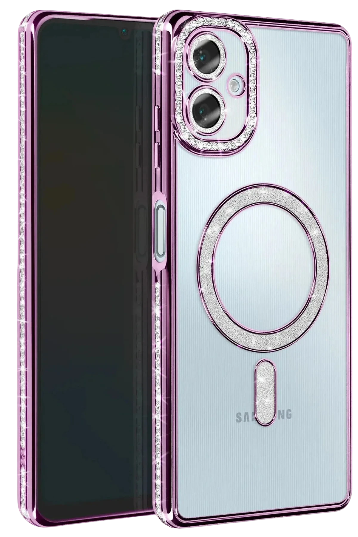 Newface Samsung Galaxy A07 4G Joke Simli Magneticsafe Kılıf - Derin Mor
