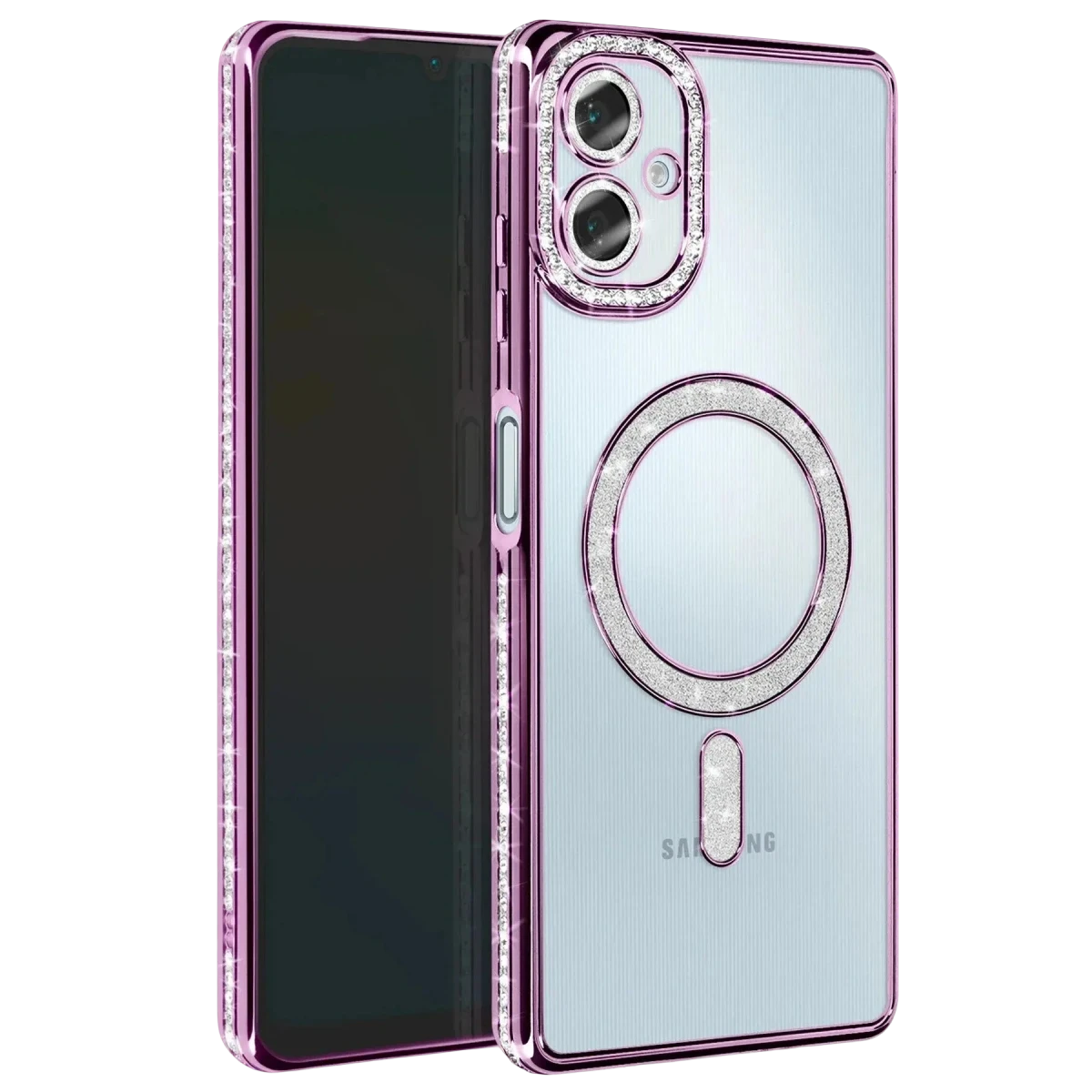 Newface Samsung Galaxy A07 4G Joke Simli Magneticsafe Kılıf - Derin Mor — görsel 4