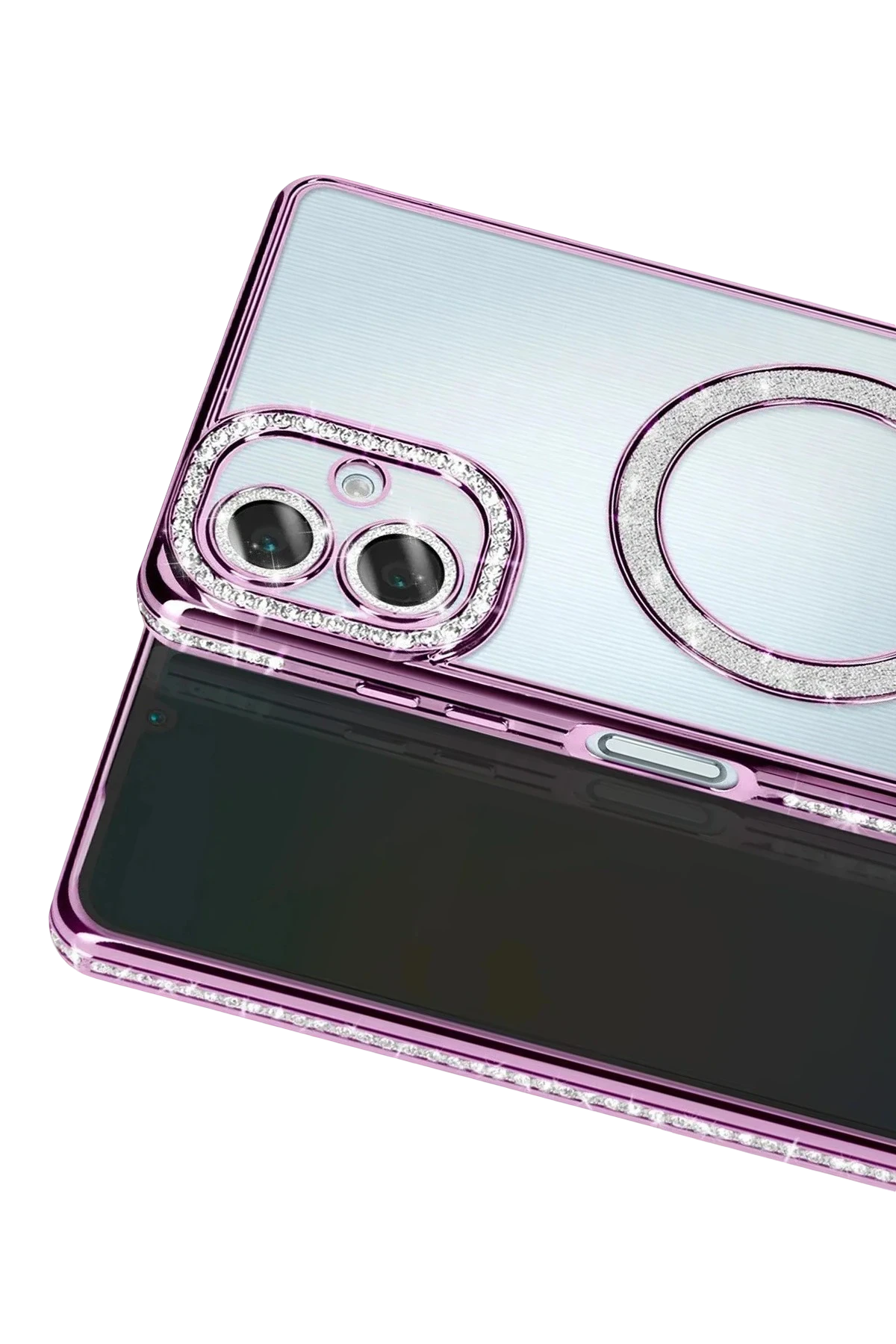 Newface Samsung Galaxy A07 4G Joke Simli Magneticsafe Kılıf - Derin Mor