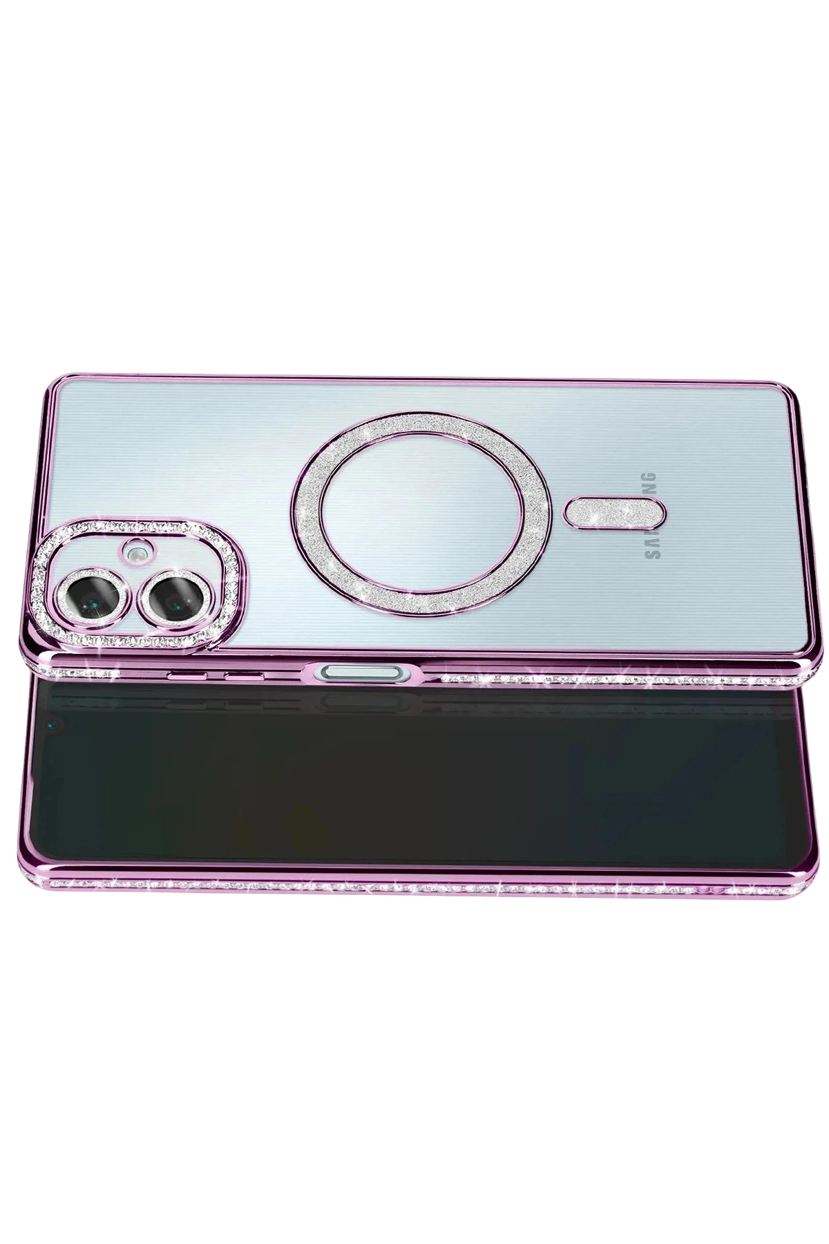 Newface Samsung Galaxy A07 4G Joke Simli Magneticsafe Kılıf - Derin Mor