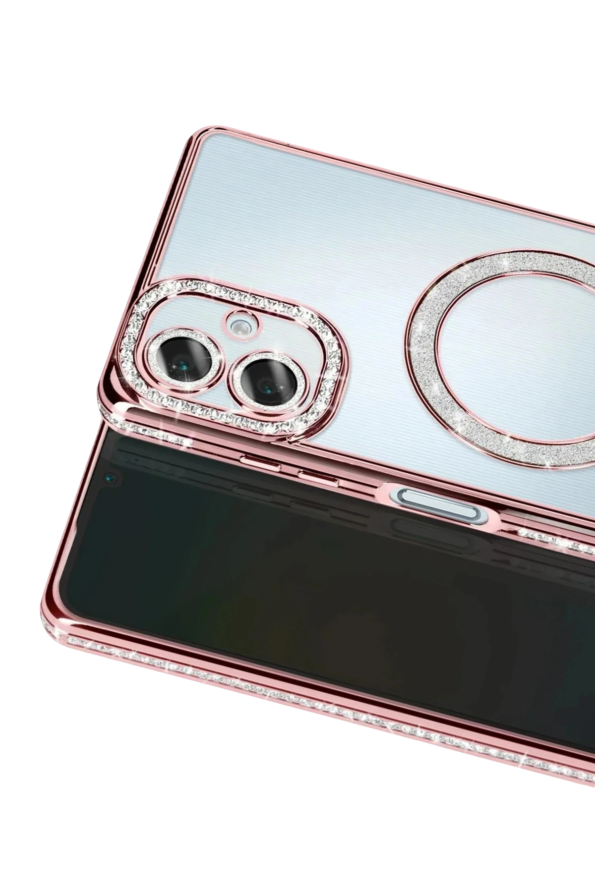 Newface Samsung Galaxy A07 4G Joke Simli Magneticsafe Kılıf - Pembe