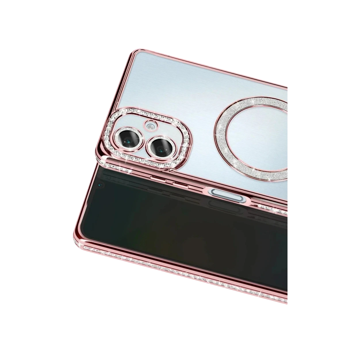 Newface Samsung Galaxy A07 4G Joke Simli Magneticsafe Kılıf - Pembe