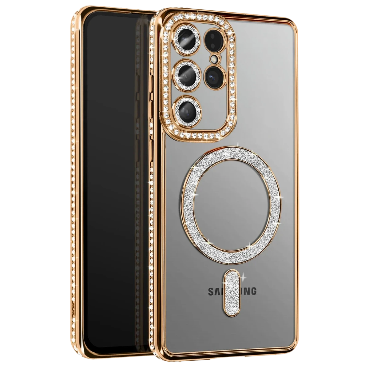 Newface Samsung Galaxy S26 Ultra Joke Simli Magneticsafe Kılıf - Gold