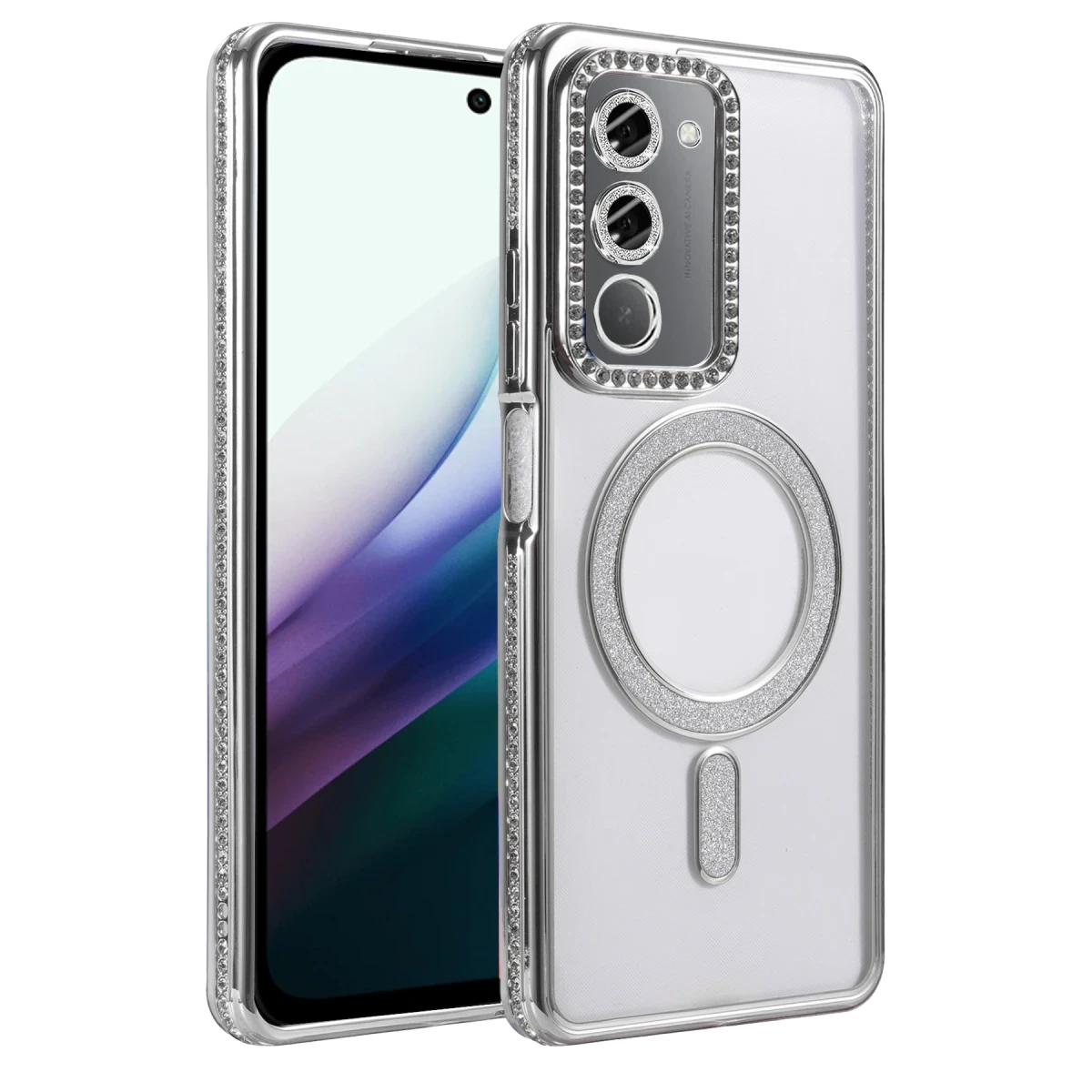 Newface Xiaomi Redmi 15 4G Joke Simli Magneticsafe Kılıf - Gümüş