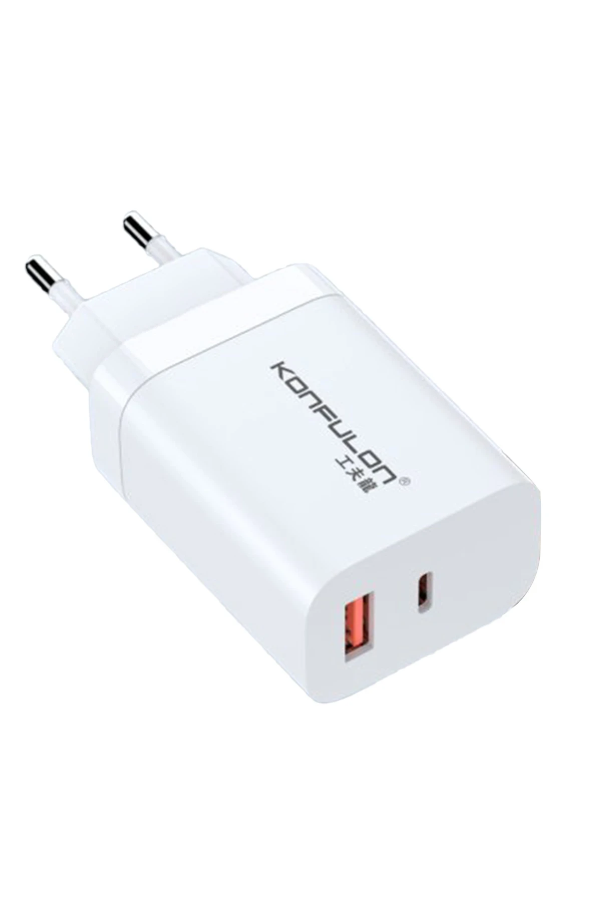 Konfulon C99Q 65W PD Destekli Type-C ve USB Çift Çıkışlı Hızlı Şarj Adaptörü - Beyaz — görsel 2