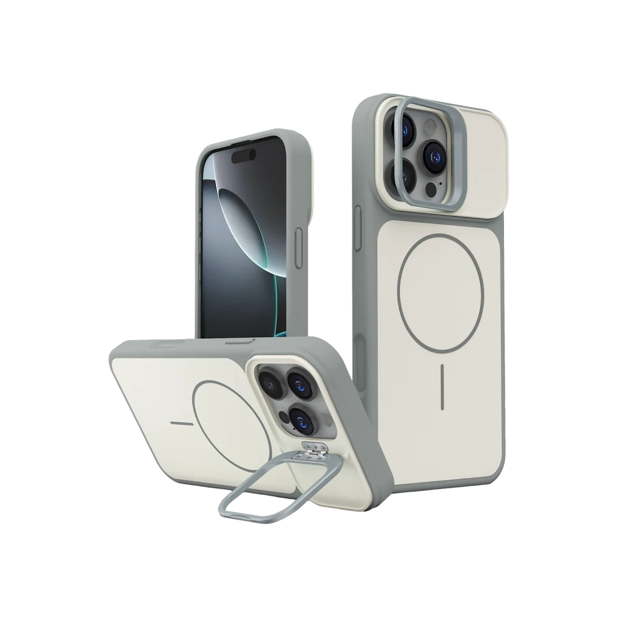 Joko Apple iPhone 16 Pro Max Pale Magsafe Standlı Kapak - Beyaz — görsel 5