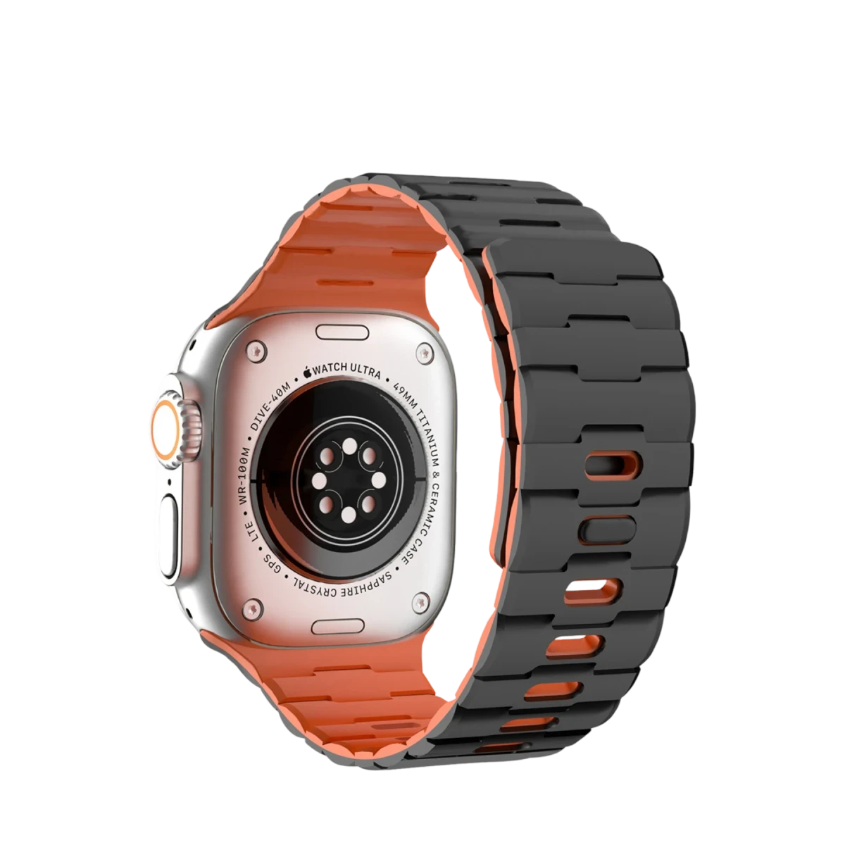Newface Apple Watch Ultra 49mm Wowen Kordon - Siyah-Turuncu — görsel 3