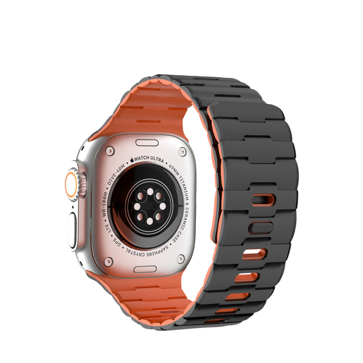 Newface Apple Watch Ultra 49mm Wowen Kordon - Siyah-Turuncu — görsel 5