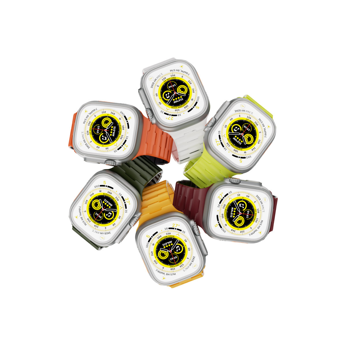 Newface Apple Watch Ultra 49mm Wowen Kordon - Siyah-Turuncu — görsel 6