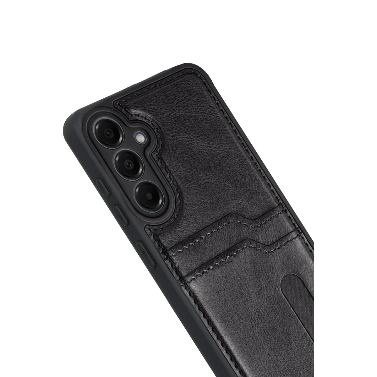 Newface Samsung Galaxy M15 Sara Kartvizitli Deri Kılıf - Siyah — görsel 6