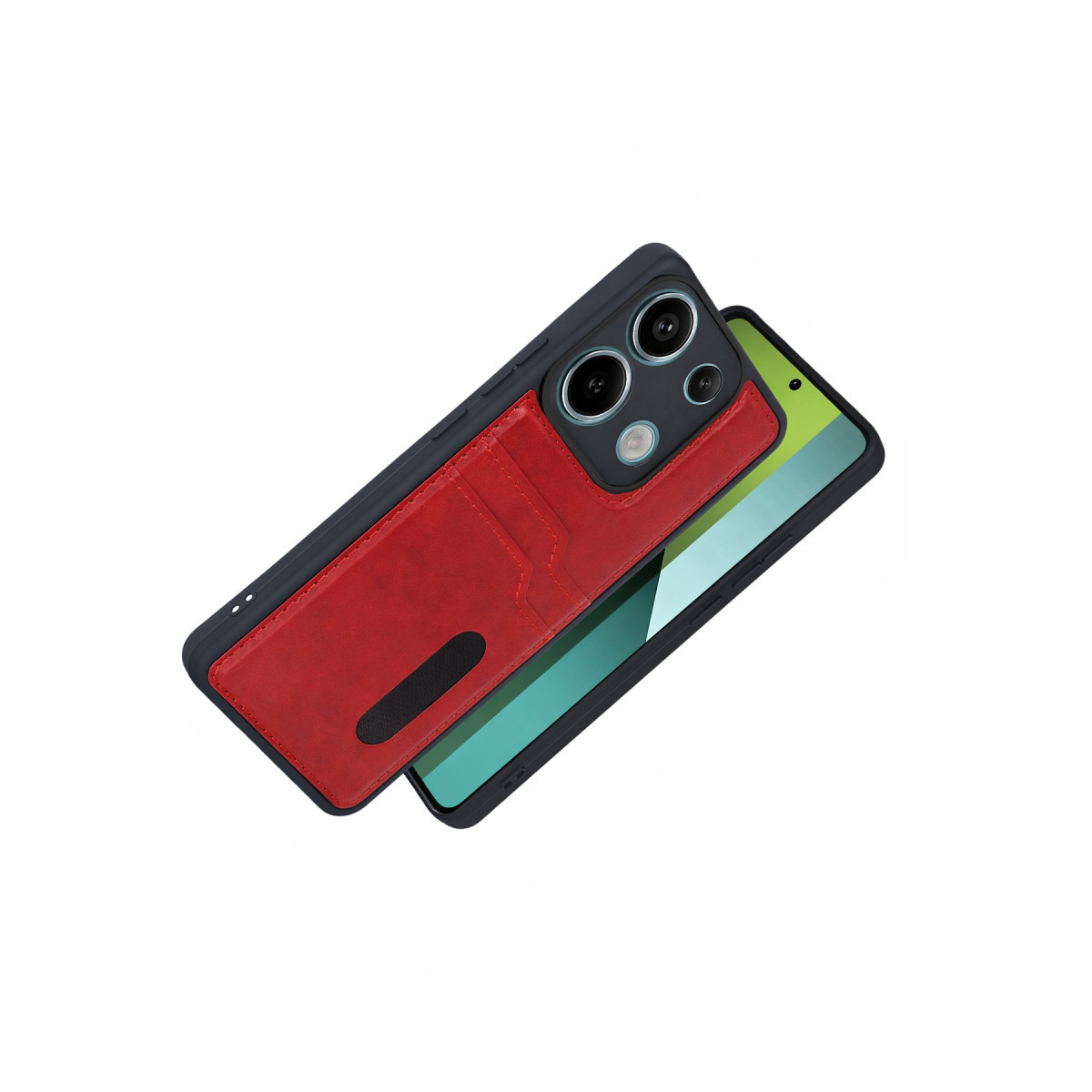 Newface Xiaomi Redmi 15C 4G Sara Kartvizitli Deri Kılıf - Kırmızı — görsel 6