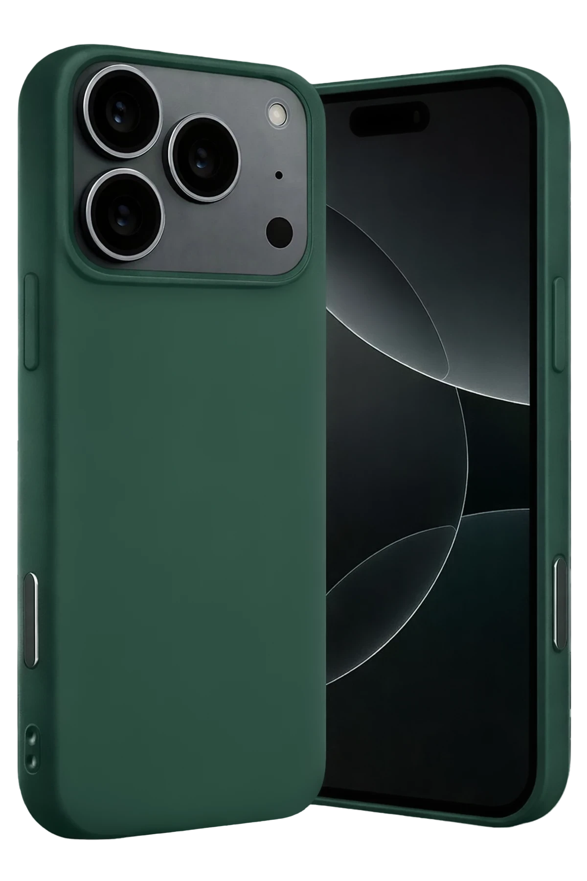 Newface Apple iPhone 17 Pro Max Nano içi Kadife Silikon - Koyu Yeşil