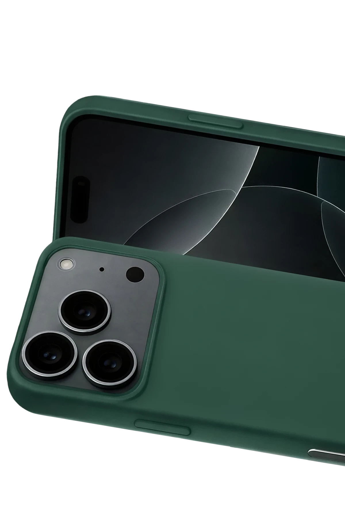 Newface Apple iPhone 17 Pro Max Nano içi Kadife Silikon - Koyu Yeşil